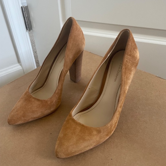 BCBGeneration Camel Suede Chunky Heels - Picture 2 of 4